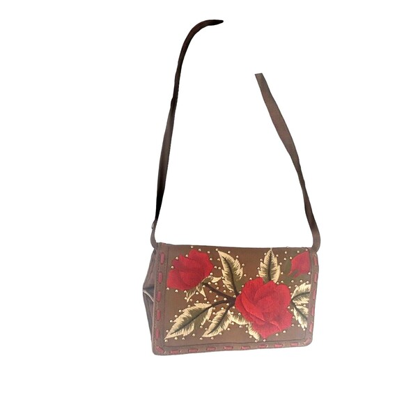 ISABELLA FIORI  "Ramblin Rose" Wallet Wristlet  Brown Genuine Leather Embroided - Picture 10 of 13
